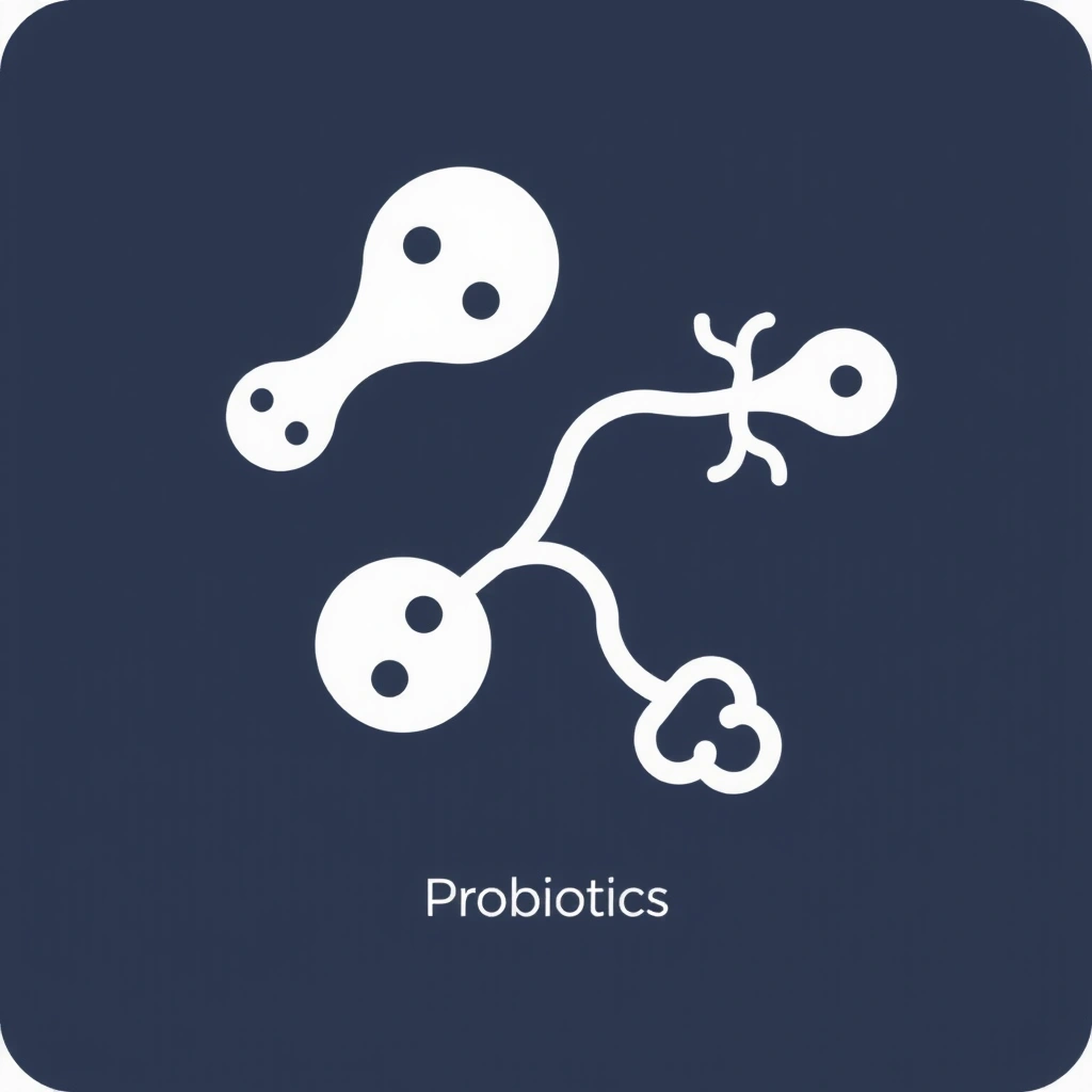 Icône représentant des probiotiques, par exemple des bactéries ou un intestin stylisé
